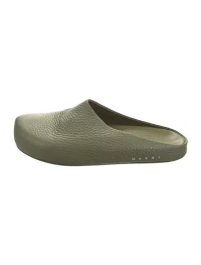 Pre-owned Marni Leather Loafers In Green
