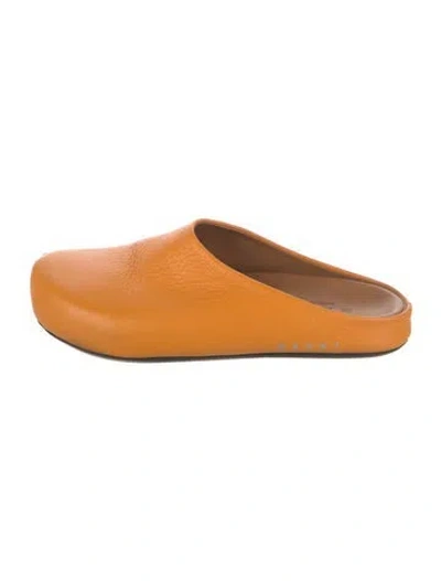 Pre-owned Marni Leather Loafers In Orange