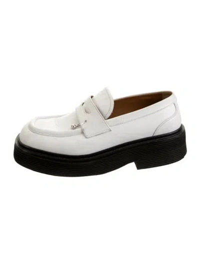Pre-owned Marni Leather Loafers In White