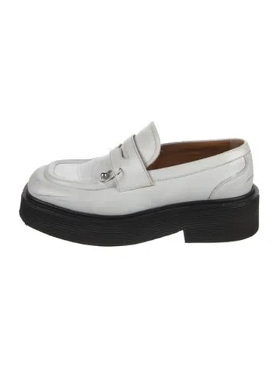Pre-owned Marni Leather Loafers In White