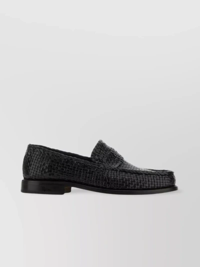 MARNI LEATHER LOAFERS WITH LOW BLOCK HEEL AND ROUND TOE