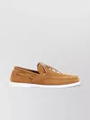 Marni Leather Loafers With Rubber Outsole And Piping In Brown