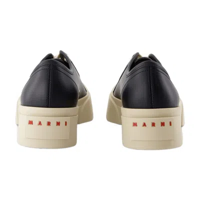 Marni Leather Low-top Sneaker In Black