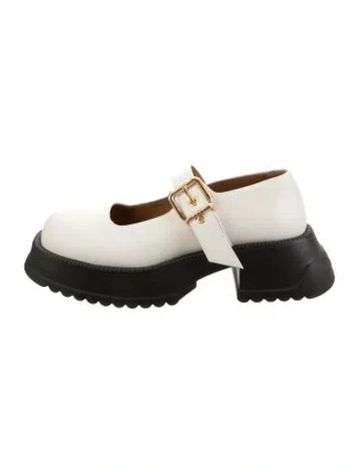 Pre-owned Marni Leather Mary Jane Flats In Black