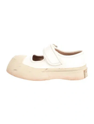 Pre-owned Marni Leather Mary Jane Flats In Neutrals