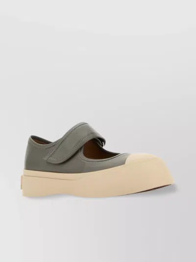 MARNI LEATHER MARY JANE SNEAKERS WITH PLATFORM SOLE