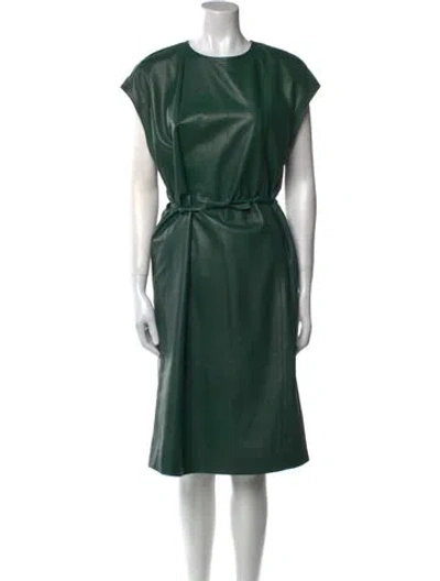 Pre-owned Marni Leather Midi Length Dress In Green
