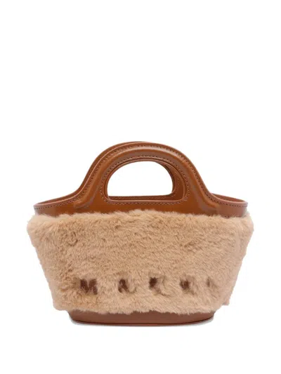 Marni Leather Mini Bag With Trimmed Detailing In Pattern