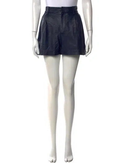 Pre-owned Marni Leather Mini Shorts In Blue