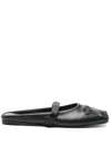 Marni Little Bow Nappa Leather Flat Mules In Black