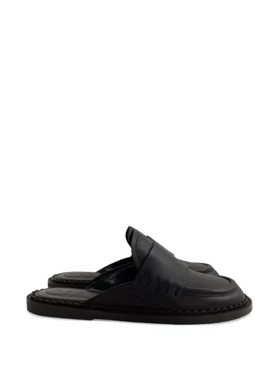 Pre-owned Marni Leather Mules In Black