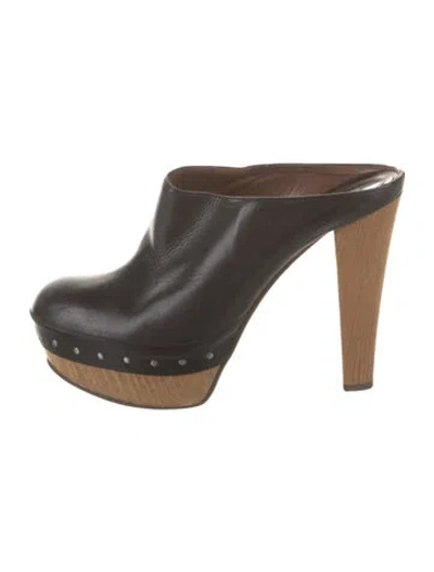 Pre-owned Marni Leather Mules In Black