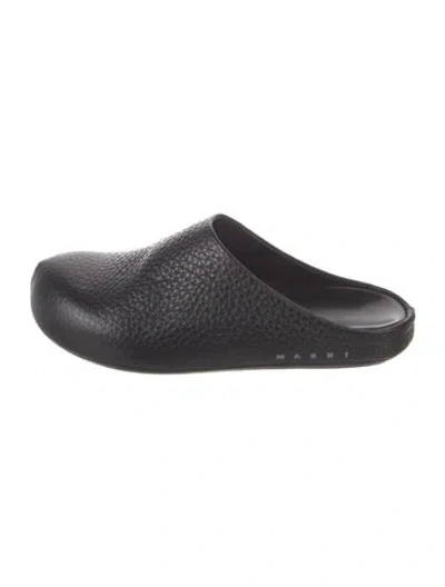 Pre-owned Marni Leather Mules In Black