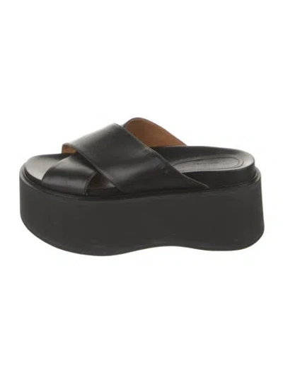 Pre-owned Marni Leather Mules In Black