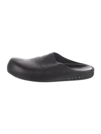 Pre-owned Marni Leather Mules In Black