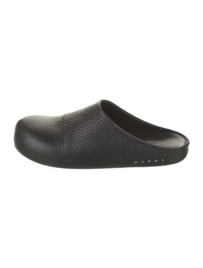 Pre-owned Marni Leather Mules In Black