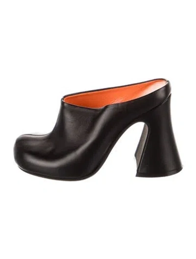 Pre-owned Marni Leather Mules In Black
