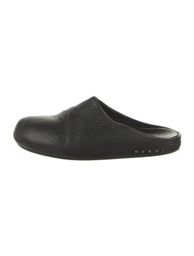 Pre-owned Marni Leather Mules In Black