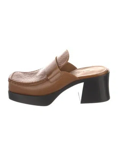 Pre-owned Marni Leather Mules In Brown