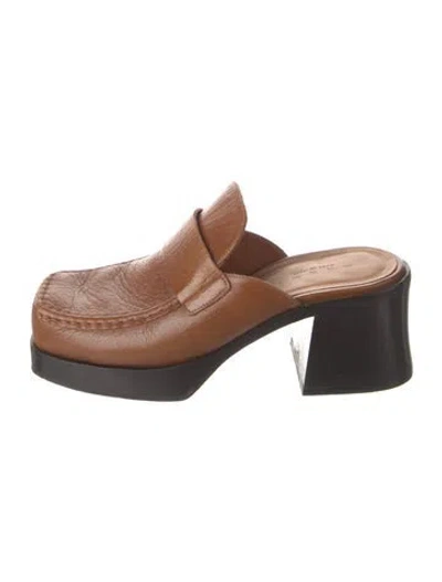 Pre-owned Marni Leather Mules In Brown