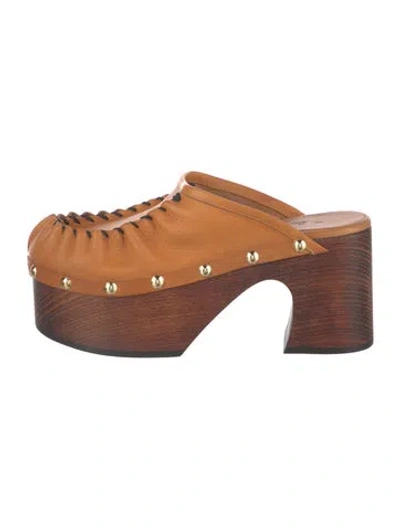 Pre-owned Marni Leather Mules In Brown