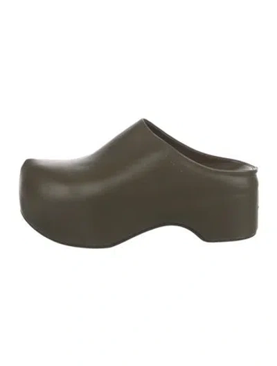 Pre-owned Marni Leather Mules In Green