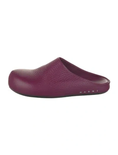 Pre-owned Marni Leather Mules In Purple
