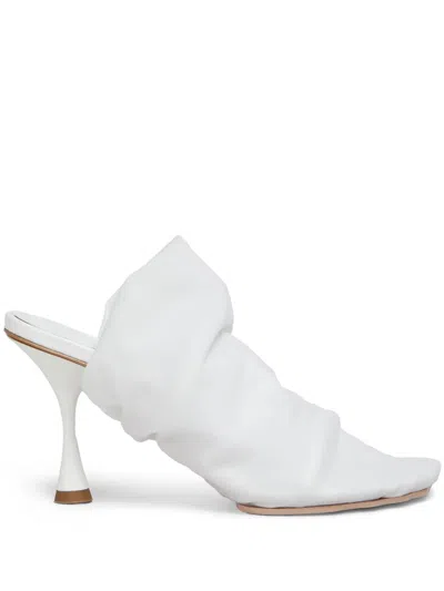Marni Leather Mules In Weiss