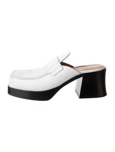 Pre-owned Marni Leather Mules In White