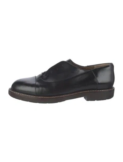 Pre-owned Marni Leather Oxfords In Black