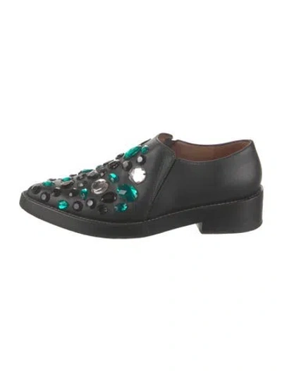 Pre-owned Marni Leather Oxfords In Black
