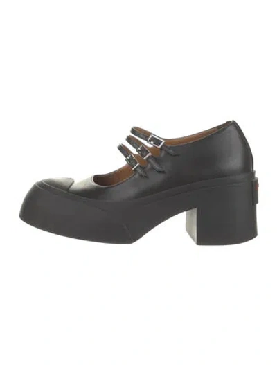 Pre-owned Marni Leather Oxfords In Black
