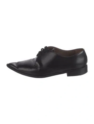 Pre-owned Marni Leather Oxfords In Black