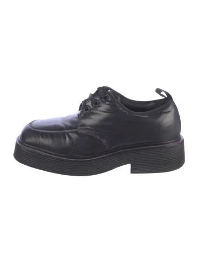 Pre-owned Marni Leather Oxfords In Black