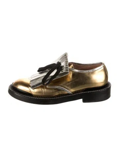 Pre-owned Marni Leather Oxfords In Gold