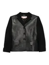 Marni Leather-paneled Wool Jacket In Black