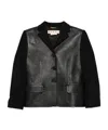 Marni Leather-paneled Wool Jacket In Black