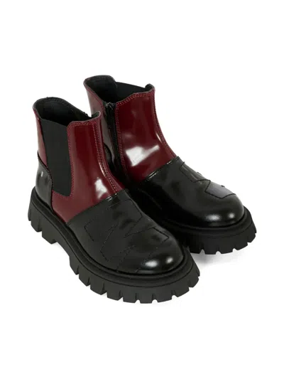 Marni Kids' Leather-panelled Zip Boots In Black