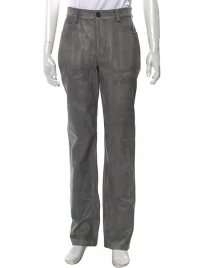Pre-owned Marni Leather Pants W/ Tags In Gray