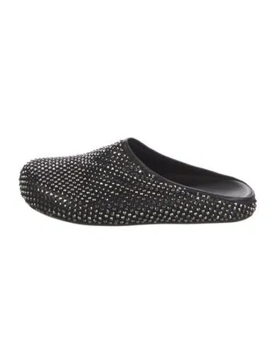 Pre-owned Marni Leather Patterned Mules In Black
