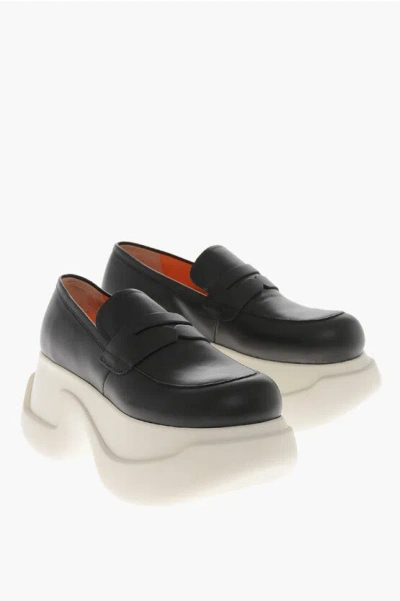 Marni Leather Penny Loafers With 8cm Platform Sole
