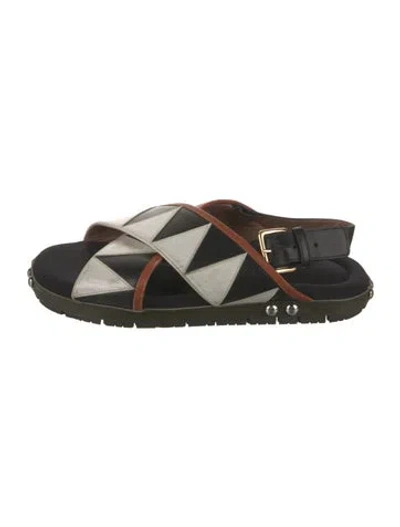 Pre-owned Marni Leather Printed In Black