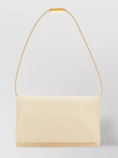 Marni Leather Prisma Shoulder Bag In Cream