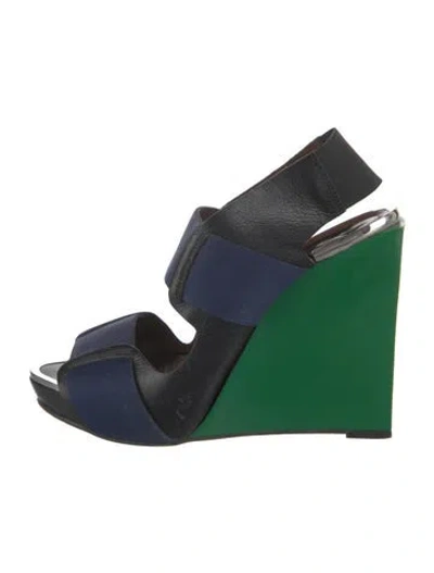 Pre-owned Marni Leather Pumps In Black/blue/green