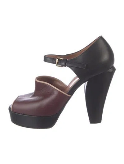 Pre-owned Marni Leather Pumps In Burgundy