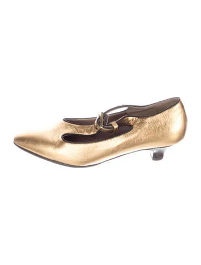Pre-owned Marni Leather Pumps In Gold/metallic