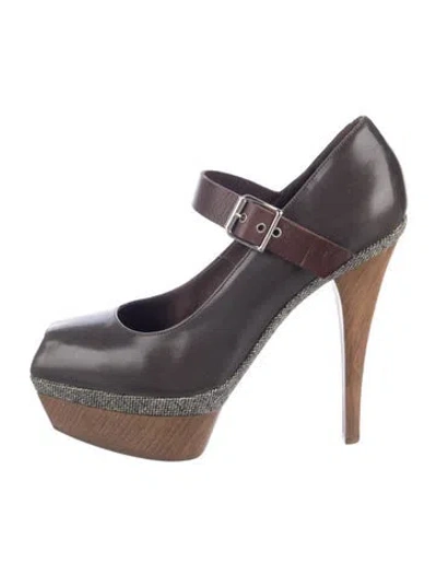 Pre-owned Marni Leather Pumps In Gray