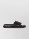 Marni Leather Quilted Strap Slide Sandals In Black