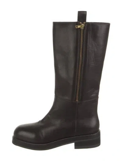 Pre-owned Marni Leather Riding Boots In Black