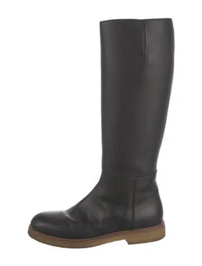 Pre-owned Marni Leather Riding Boots In Black